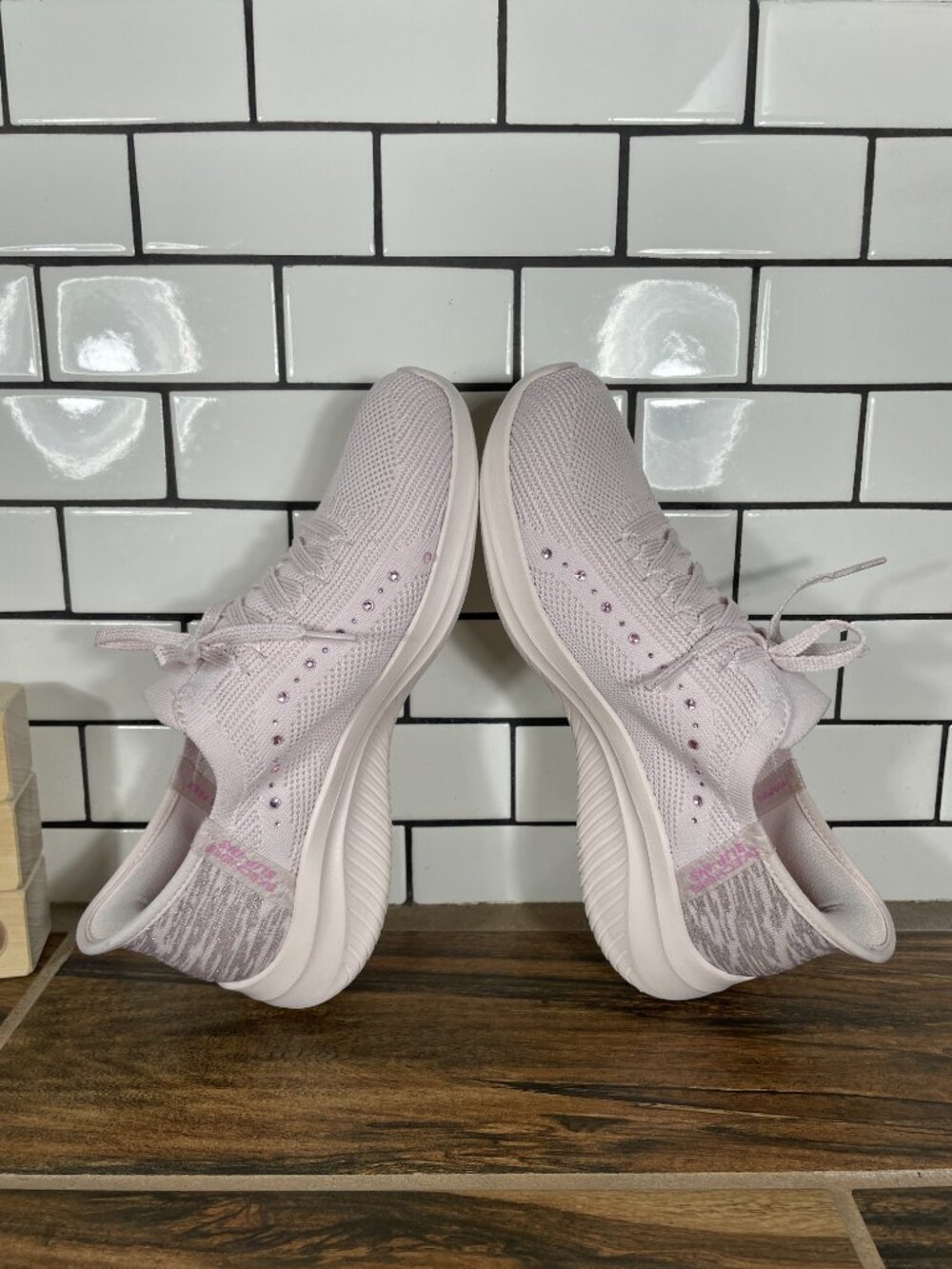 Skechers Slip-ins Ultra Flex 3.0 Summer Stripes Shoes Womens 7 Pink Hands Free - Picture 7 of 15